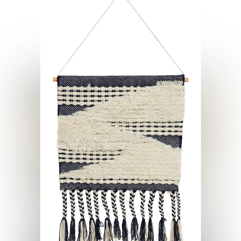 Boho Geometric Woven Cotton Fringed Wall Hanging Tapestry 35